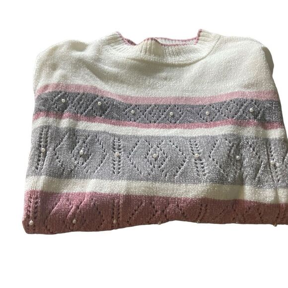 Alfred Dinner size medium sweater pearl accents beautiful see pics - Picture 2 of 2